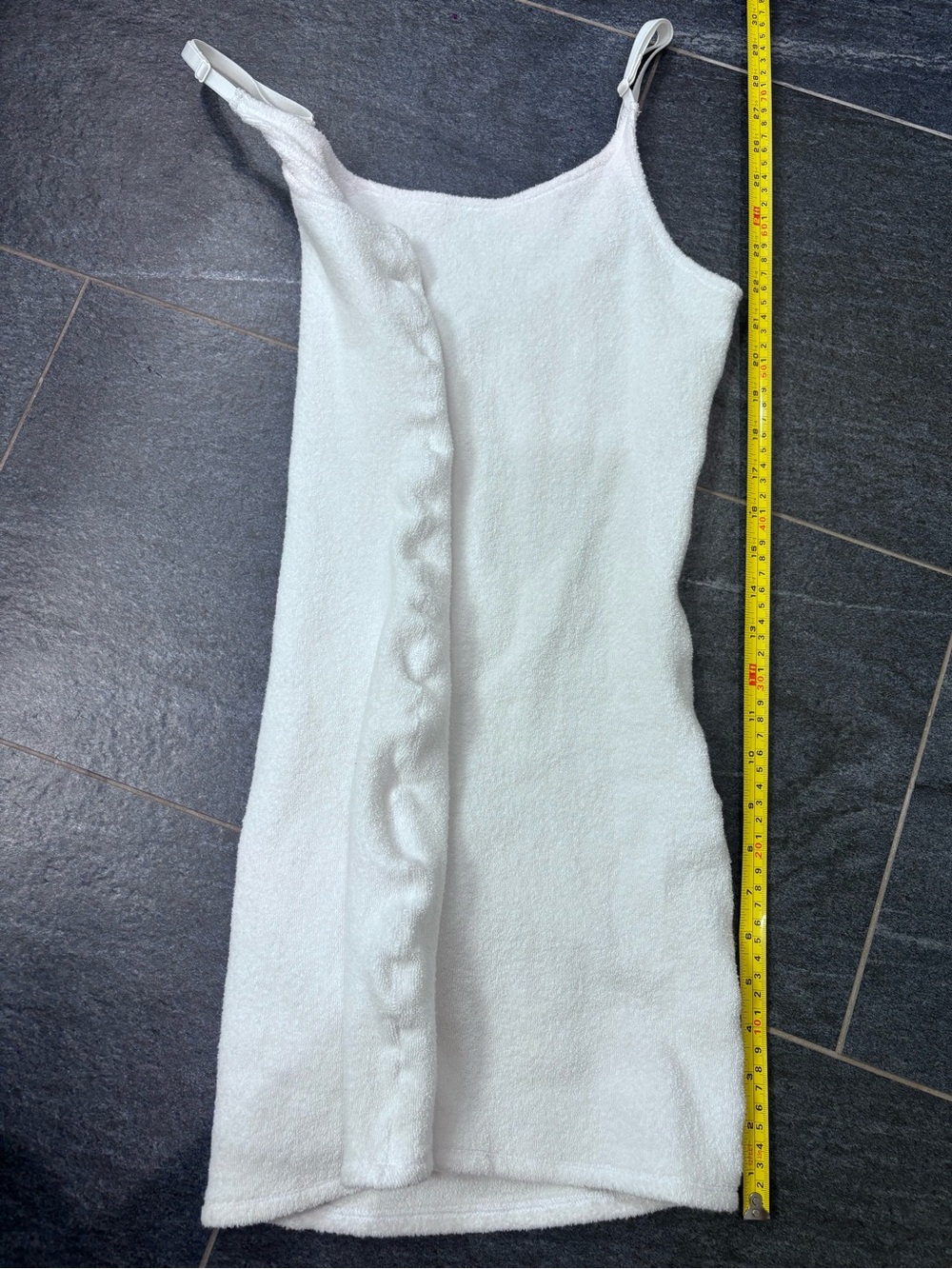 SKIMS Terry Scoop Neck Cotton Blend Toweling Mini Dress in Marble XL - Picture 5 of 6